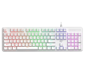 Untitled design (47) HAVIT GAMING KB-870L BLEU SWITCH 100% WHITE RGB Mechanical Keyboard