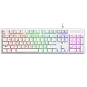 HAVIT GAMING KB-870L BLEU SWITCH 100% WHITE RGB Mechanical Keyboard